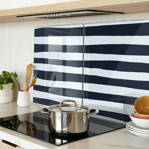 Tagliere in vetro temperato Strisce verticali in colore blu scuro e bianco