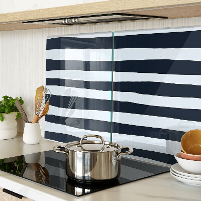 Tagliere in vetro temperato Strisce verticali in colore blu scuro e bianco