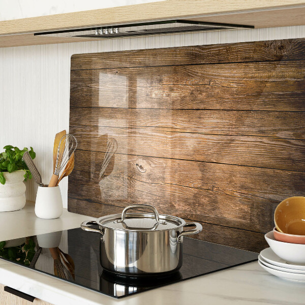 Tagliere in vetro temperato con piano in legno e finestra decorativa