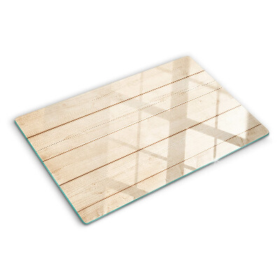 Tagliere in vetro temperato con finitura effetto tavola di legno