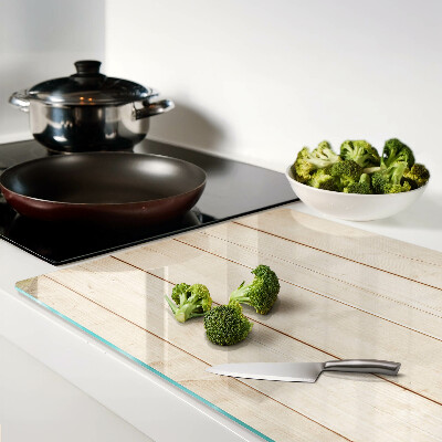 Tagliere in vetro temperato con finitura effetto tavola di legno