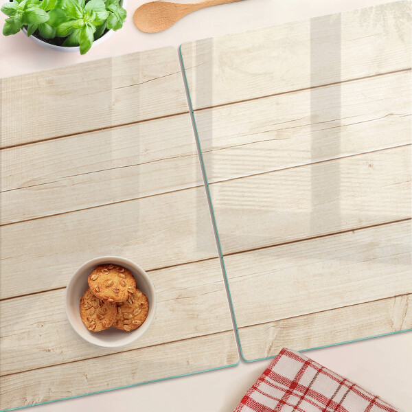 Tagliere in vetro temperato con finitura effetto tavola di legno