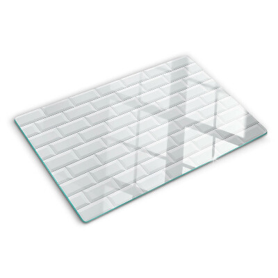 Tagliere in vetro con stampa a motivo di muro di mattoni