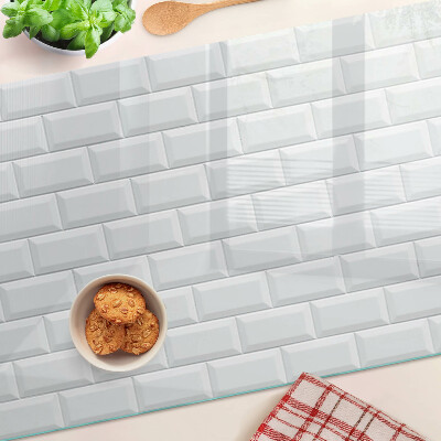 Tagliere in vetro con stampa a motivo di muro di mattoni