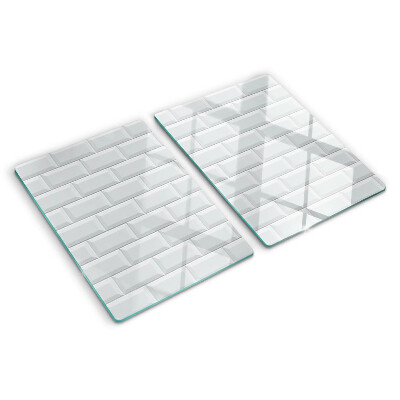 Tagliere in vetro con stampa a motivo di muro di mattoni