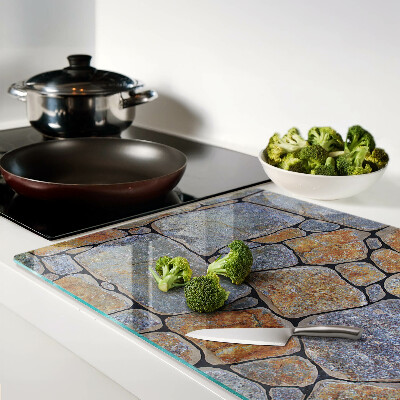 Tagliere in vetro con motivo pietra e texture superficiale