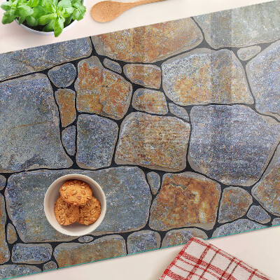 Tagliere in vetro con motivo pietra e texture superficiale