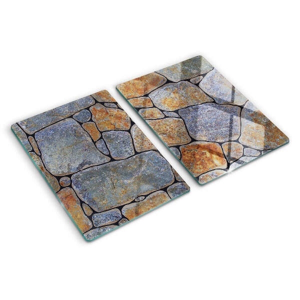 Tagliere in vetro con motivo pietra e texture superficiale