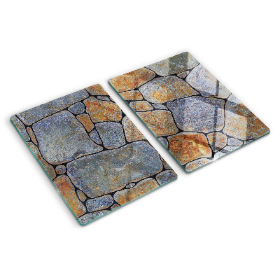 Tagliere in vetro con motivo pietra e texture superficiale