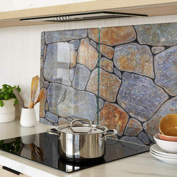 Tagliere in vetro con motivo pietra e texture superficiale