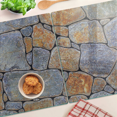 Tagliere in vetro con motivo pietra e texture superficiale