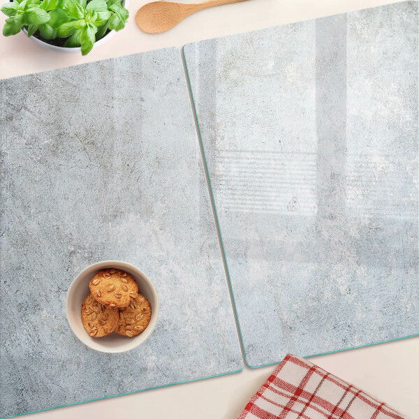 Tagliere in vetro temperato con effetto cemento e finitura lucida