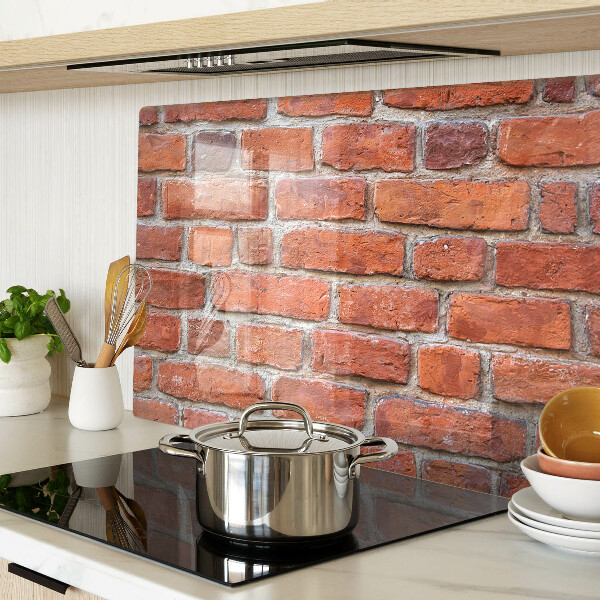 Tagliere in vetro temperato con stampa a motivo muro di mattoni