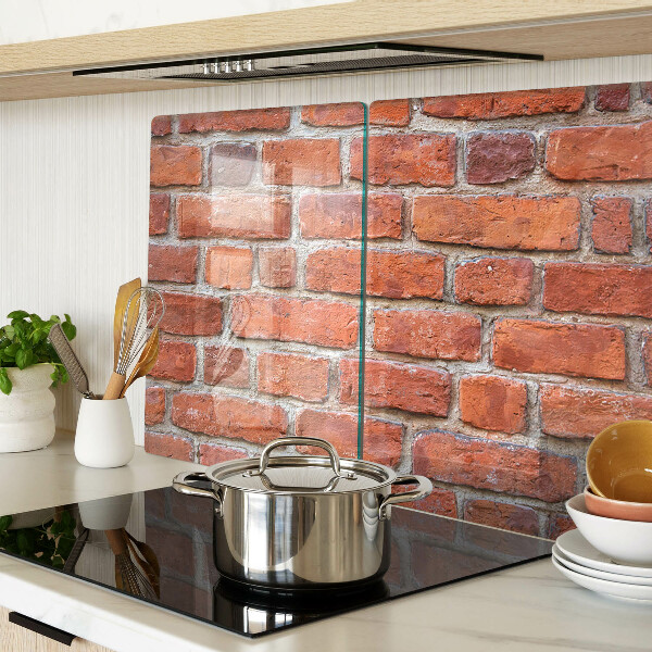 Tagliere in vetro temperato con stampa a motivo muro di mattoni