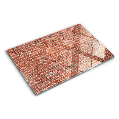 Tagliere in vetro temperato con stampa motivo muro di mattoni