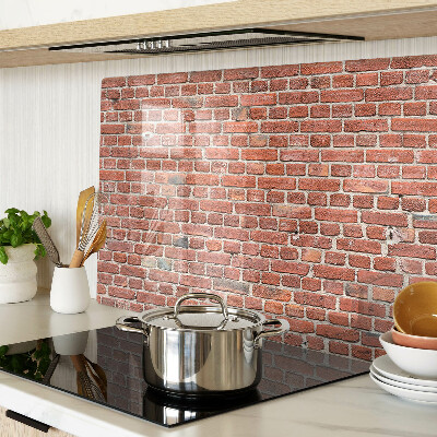 Tagliere in vetro temperato con stampa motivo muro di mattoni