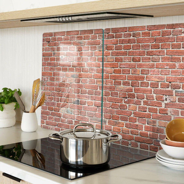Tagliere in vetro temperato con stampa motivo muro di mattoni