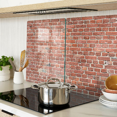 Tagliere in vetro temperato con stampa motivo muro di mattoni