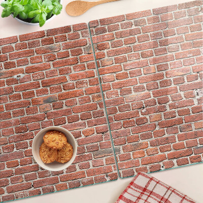 Tagliere in vetro temperato con stampa motivo muro di mattoni