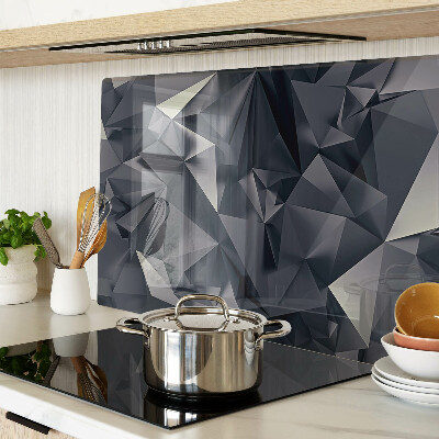 Tagliere in vetro temperato con motivo geometrico nei toni del grigio