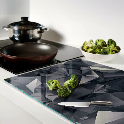 Tagliere in vetro temperato con motivo geometrico nei toni del grigio