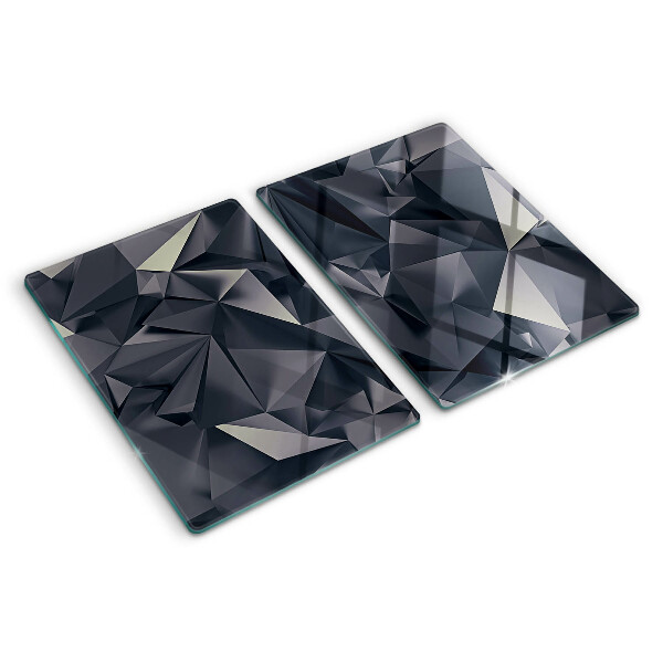 Tagliere in vetro temperato con motivo geometrico nei toni del grigio