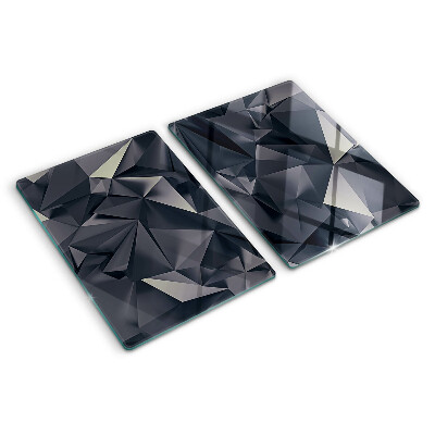 Tagliere in vetro temperato con motivo geometrico nei toni del grigio