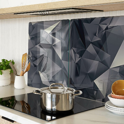 Tagliere in vetro temperato con motivo geometrico nei toni del grigio