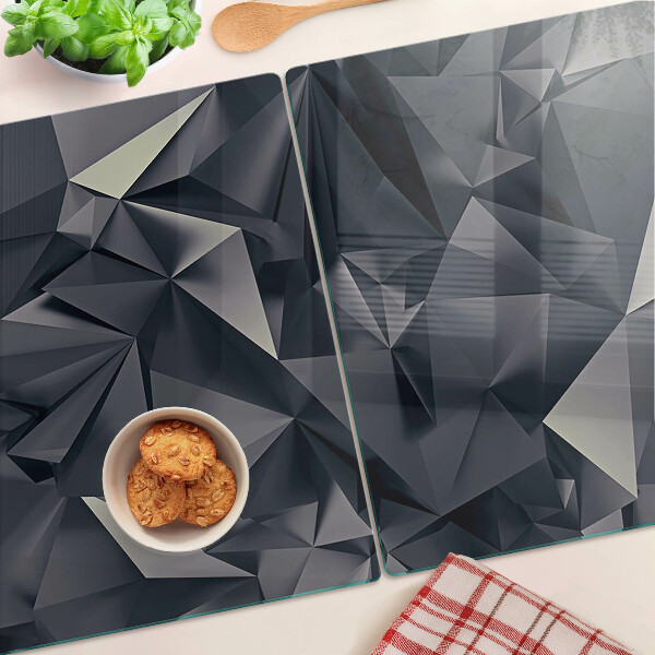 Tagliere in vetro temperato con motivo geometrico nei toni del grigio