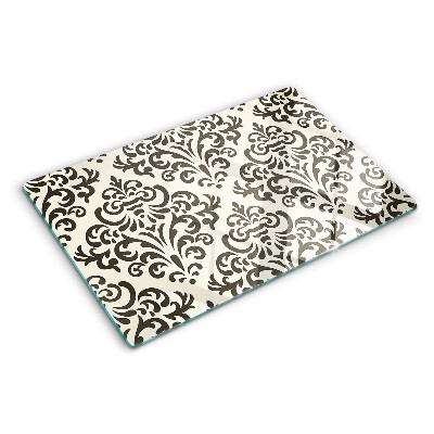 Tagliere in vetro con motivo vegetale in stile barocco