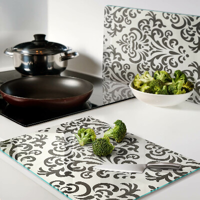 Tagliere in vetro con motivo vegetale in stile barocco