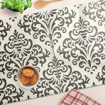 Tagliere in vetro con motivo vegetale in stile barocco