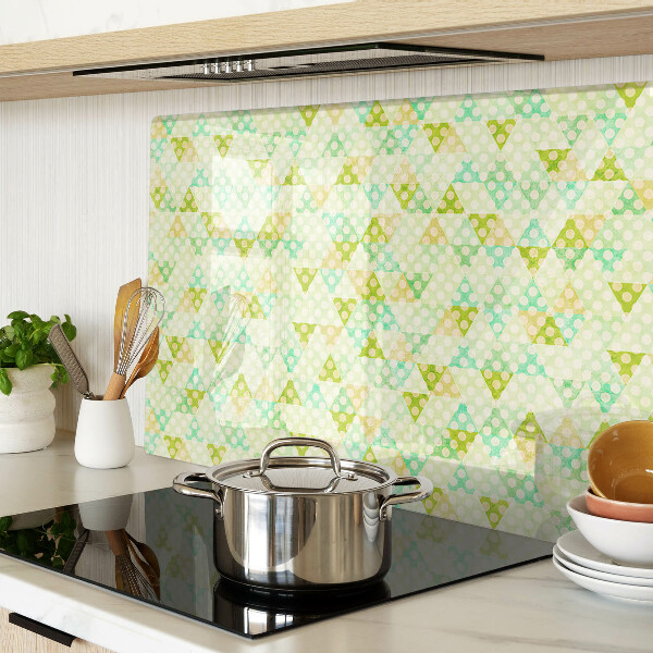 Tagliere in vetro temperato con motivo geometrico nei colori pastello