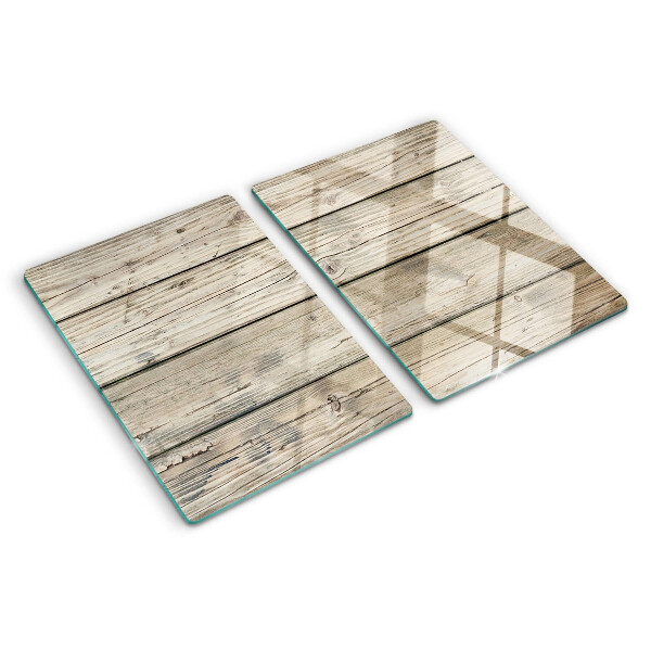 Tagliere in vetro con piano in legno dallo stile rustico