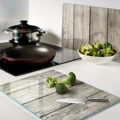 Tagliere in vetro con piano in legno dallo stile rustico