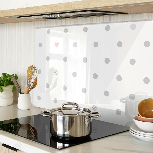 Tagliere in vetro temperato con motivo a cuori e punti