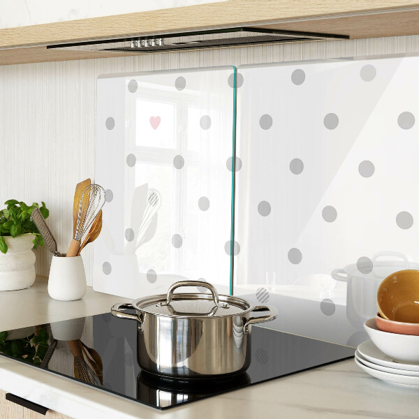 Tagliere in vetro temperato con motivo a cuori e punti