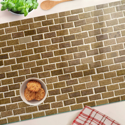 Tagliere in vetro temperato con stampa a motivo muro di mattoni