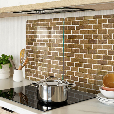 Tagliere in vetro temperato con stampa a motivo muro di mattoni