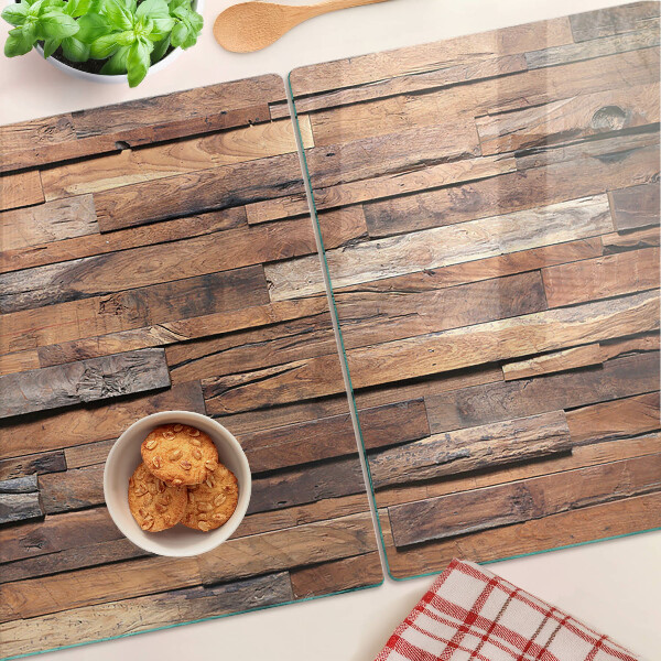 Tagliere in vetro temperato con finitura effetto legno in stile rustico