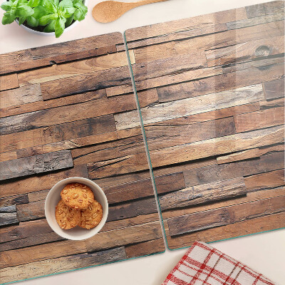 Tagliere in vetro temperato con finitura effetto legno in stile rustico