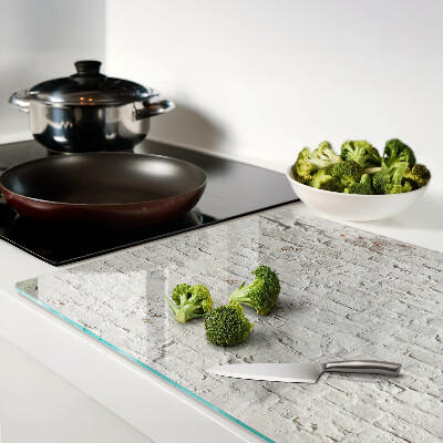 Tagliere in vetro con motivo muro di mattoni in stile loft