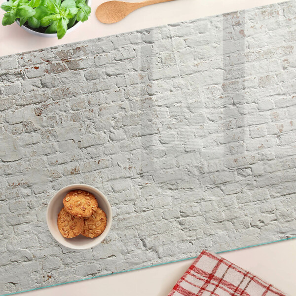 Tagliere in vetro con motivo muro di mattoni in stile loft