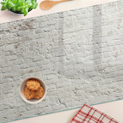 Tagliere in vetro con motivo muro di mattoni in stile loft