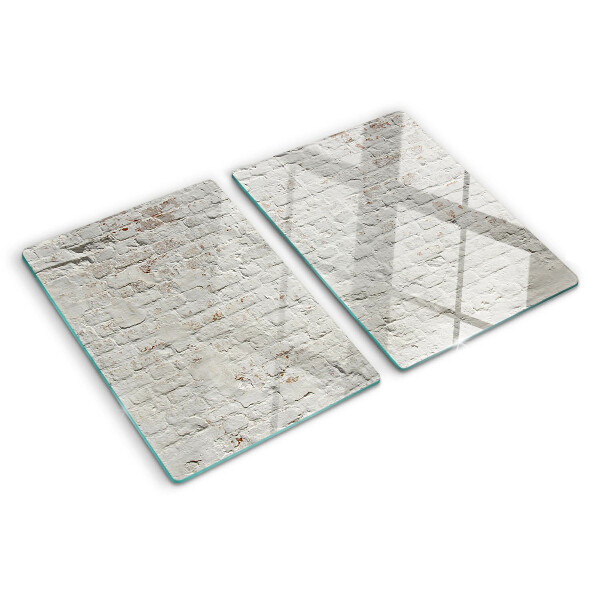 Tagliere in vetro con motivo muro di mattoni in stile loft