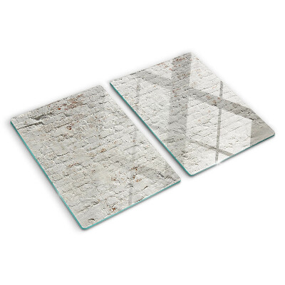 Tagliere in vetro con motivo muro di mattoni in stile loft