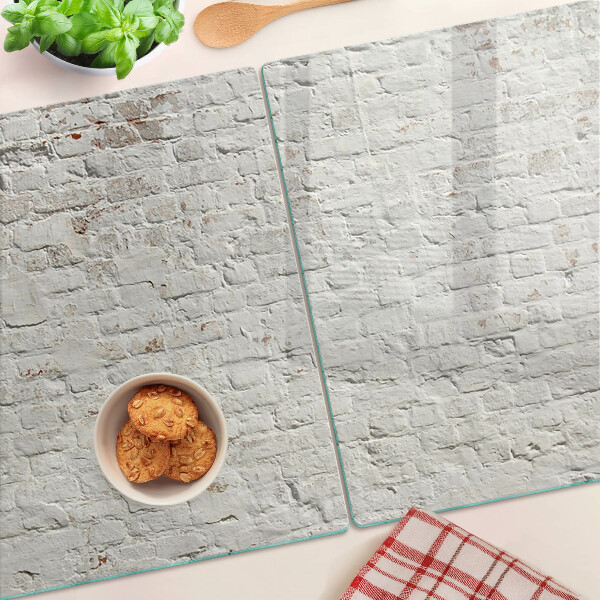 Tagliere in vetro con motivo muro di mattoni in stile loft