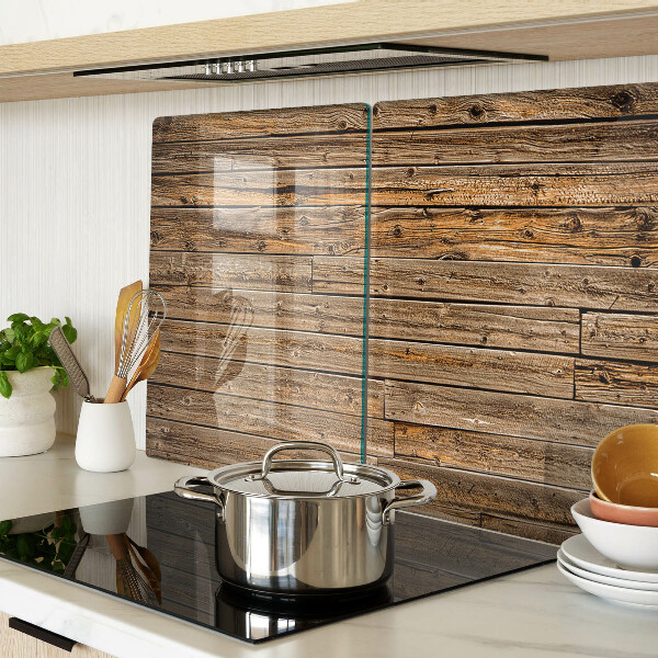 Tagliere in vetro temperato con motivo a tavola di legno e finestra