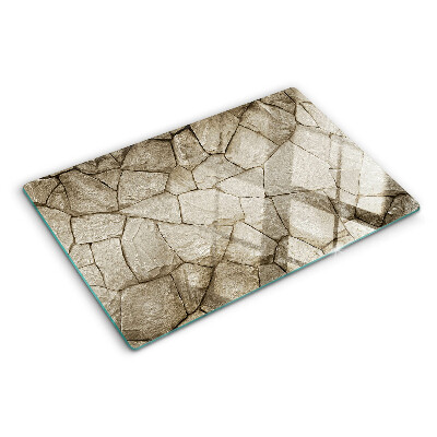 Tagliere in vetro temperato Mosaico di pietra nei toni del marrone