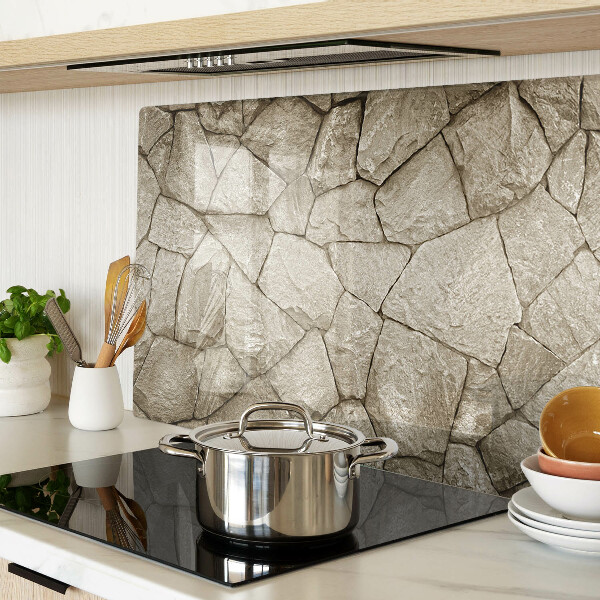 Tagliere in vetro temperato con motivo a mosaico di pietra nei toni del marrone